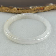 Type A Semi Icy Faint Lavender Green with Reddish Spot Jadeite Oval Bangle Internal Diameter 54.4mm 21.33g 7.5 by 6.0mm (very slight internal line) - Huangs Jadeite and Jewelry Pte Ltd