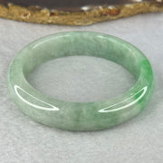 Type A Green with Apple Green Patches Jadeite Bangle 56.91g Inner Diameter 54.8mm 13.6 by 8.3mm (Slight Internal Lines) - Huangs Jadeite and Jewelry Pte Ltd
