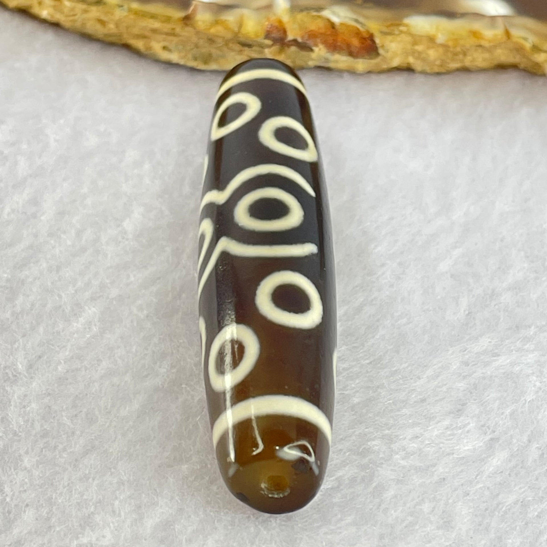 Natural Powerful Tibetan Old Oily Agate 13 Eyes Dzi Bead Heavenly Master (Tian Zhu) 十三眼天诛 17.30g 58.2 by 13.9mm - Huangs Jadeite and Jewelry Pte Ltd