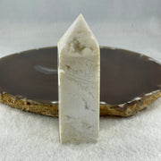 Natural White Agate Crystal Tower Display 88.20g 25.2 by 24.1 by 78.6mm - Huangs Jadeite and Jewelry Pte Ltd