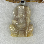 Type A Faint Lavender & Green Jade Jadeite Tu Di Gong 48.63g 50.5 by 39.7 by 13.9mm - Huangs Jadeite and Jewelry Pte Ltd