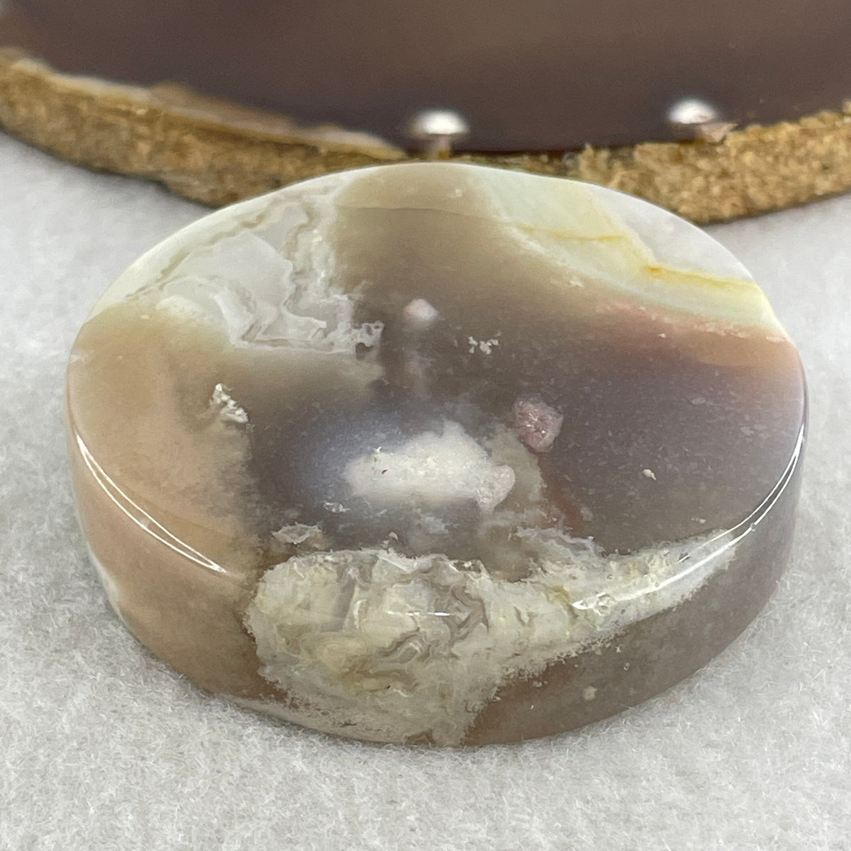 Natural Pink with Blue Flower Agate Bangle Set 114.67g Inner Diameter 55.5mm 10.6 by 11.0mm (Close to Perfect) - Huangs Jadeite and Jewelry Pte Ltd