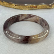 Transparent Quartzite Jade Dark Purple with Purple and Yellow Patches Bangle 天山玉手镯 Internal Diameter 54.8mm 40.68g 12.4 by 7.8mm - Huangs Jadeite and Jewelry Pte Ltd