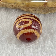 Natural Powerful Tibetan Old Oily Agate 2 Eye Dzi Bead Heavenly Master (Tian Zhu) 二眼天珠 1.42g 10.1 by 10.3mm - Huangs Jadeite and Jewelry Pte Ltd