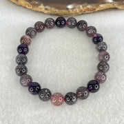 Good Grade Natural Blackcurrant Super 7 Beads Bracelet 20.68g 16.5cm 8.7mm 23 Beads - Huangs Jadeite and Jewelry Pte Ltd