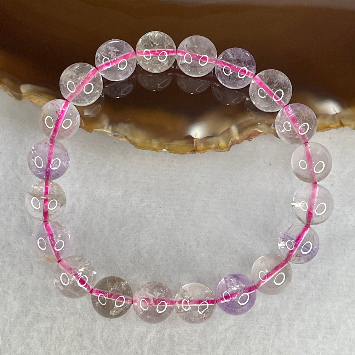 Certified Entry-Grade Natural Super 7 Crystal Beads Bracelet | Bold High-Density Showcase Strand | Authentic Sacred Seven Multi-Mineral Inclusions Quartz Spiritual Catalyst & Auric Shield Bracelet (24.91g | 16cm Length | 9.8mm | 20 Beads)