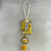 Porcelain Yellow Fortune Cat Yushou Charm 13.88g 15.1 by 17.6 by 14.3mm - Huangs Jadeite and Jewelry Pte Ltd