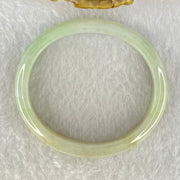 Type A Light Blueish Green and Red and Brown Patches Jadeite Oval Bangle Internal Diameter 54.3mm 32.17g 10.4 by 6.5mm (Very Slight Internal Lines) - Huangs Jadeite and Jewelry Pte Ltd