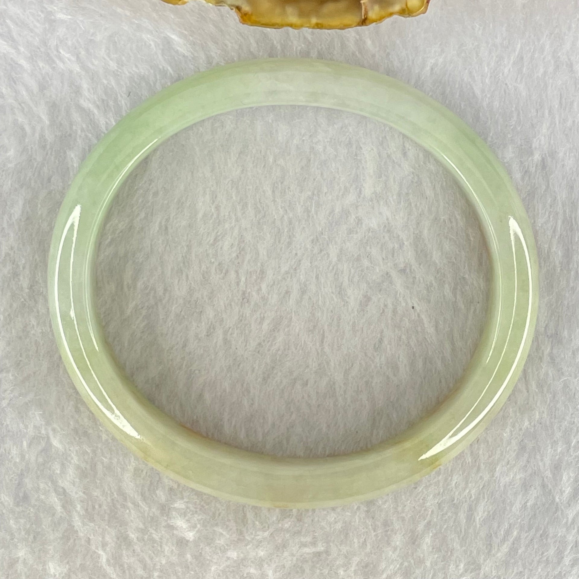 Type A Light Blueish Green and Red and Brown Patches Jadeite Oval Bangle Internal Diameter 54.3mm 32.17g 10.4 by 6.5mm (Very Slight Internal Lines) - Huangs Jadeite and Jewelry Pte Ltd