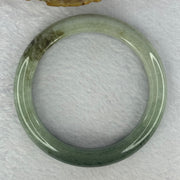 Type A Green with Light Green and Brown Jadeite Bangle 48.75g Internal Diameter 54.1mm 10.7 by 8.9mm (Very Slight Fine Line) - Huangs Jadeite and Jewelry Pte Ltd
