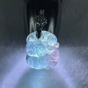 Very Very Good Natural Green Tourmaline Crystal Hulu with Monkey Pendant 9.34g 22.8 by 20.2 by 11.6mm - Huangs Jadeite and Jewelry Pte Ltd