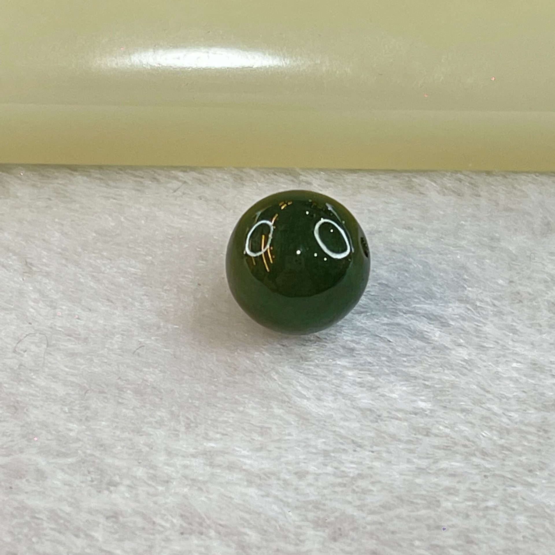 Type A Dark Green Jadeite Loose Bead for Bracelet/Necklace/Earrings/Rings 1.45g 9.4mm - Huangs Jadeite and Jewelry Pte Ltd