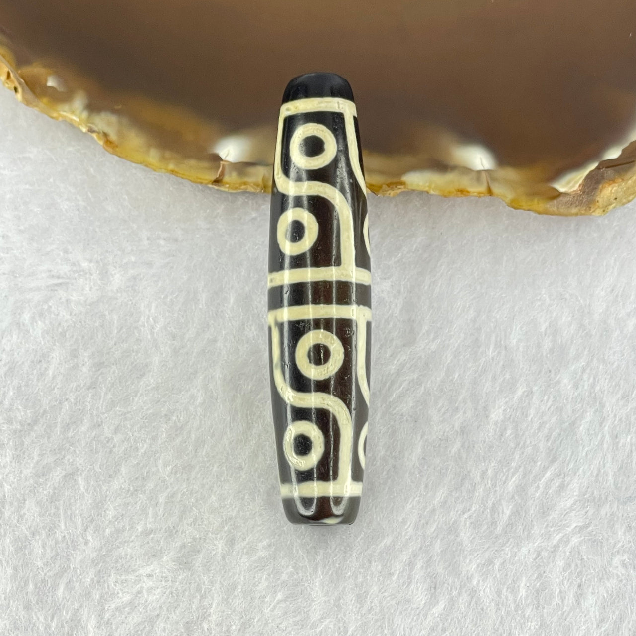 Natural Powerful Tibetan Old Oily Agate 12 Eyes Dzi Bead Heavenly Master (Tian Zhu) 十二眼天珠 15.92g 58.2 by 13.4mm - Huangs Jadeite and Jewelry Pte Ltd