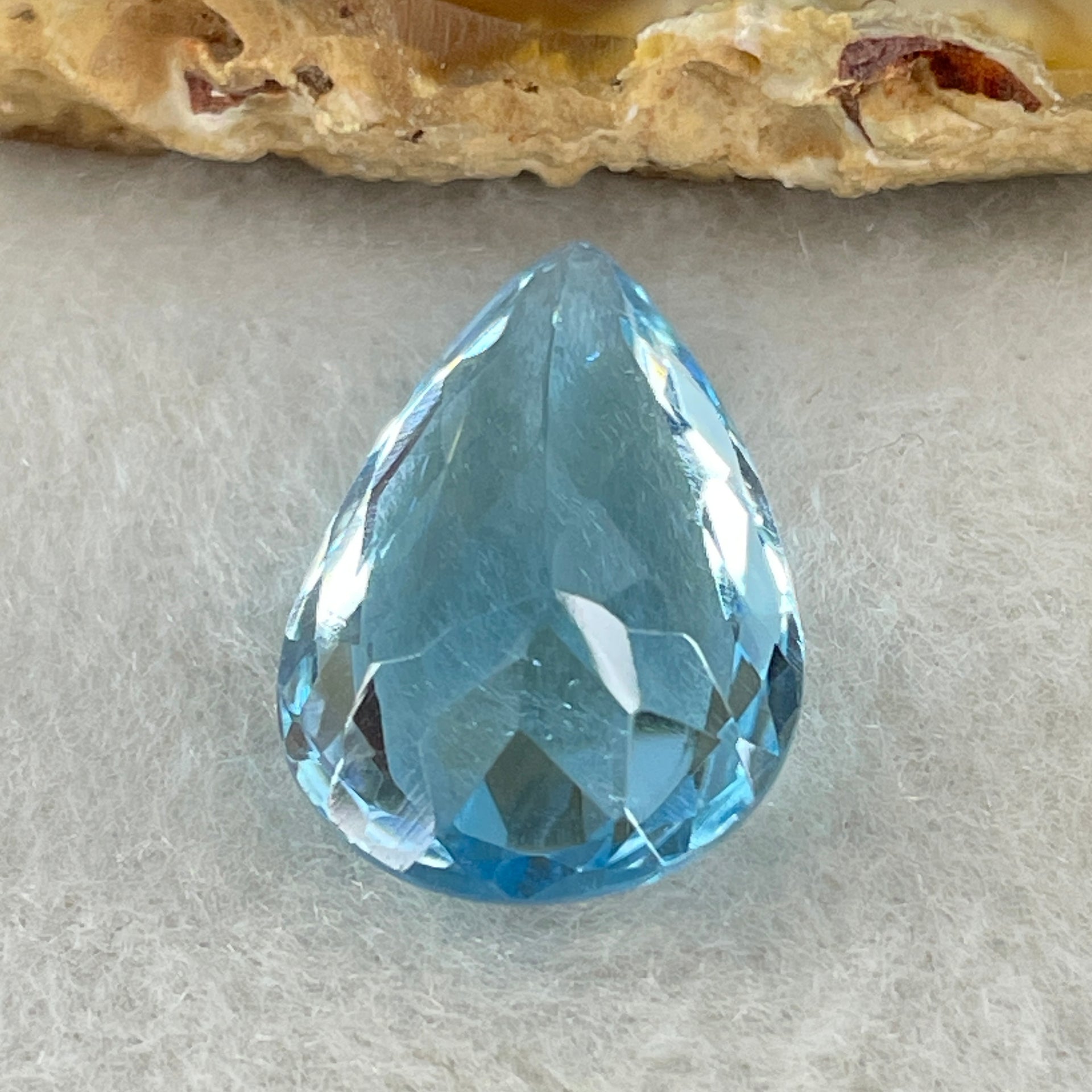 Natural Sky Blue Topaz Teardrop Shape 11.62ct 19.4 by 12.3 by 6.8mm - Huangs Jadeite and Jewelry Pte Ltd