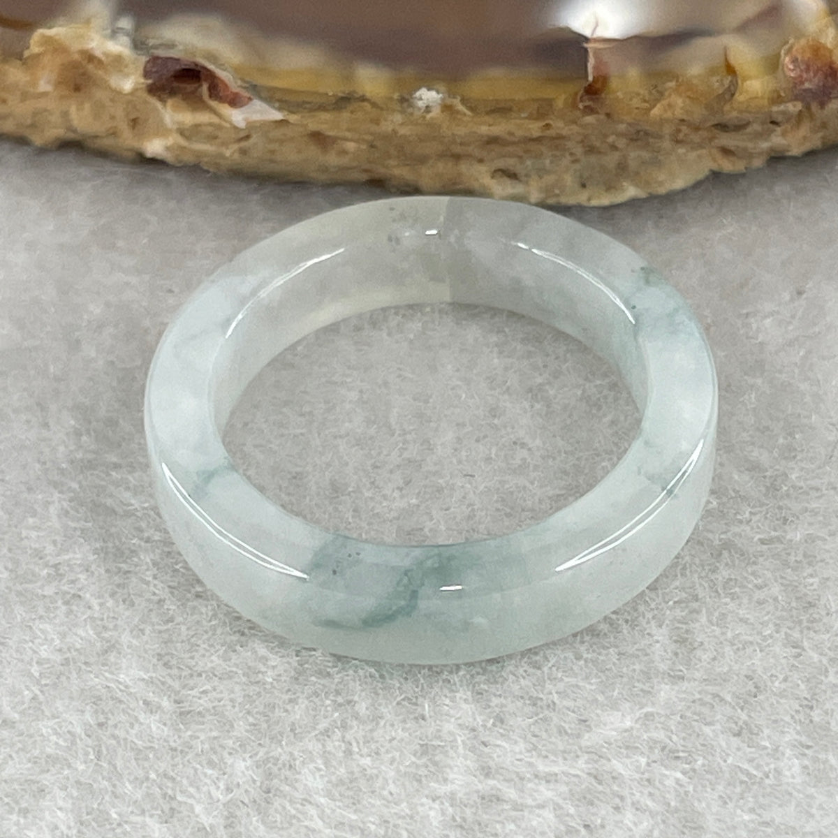 Natural Type A Semi-Icy Light Green Jadeite Ring | Full-Eternity Band (2.80g | US 7.6 / HK 16.8 | External Line) - Huangs Jadeite and Jewelry Pte Ltd