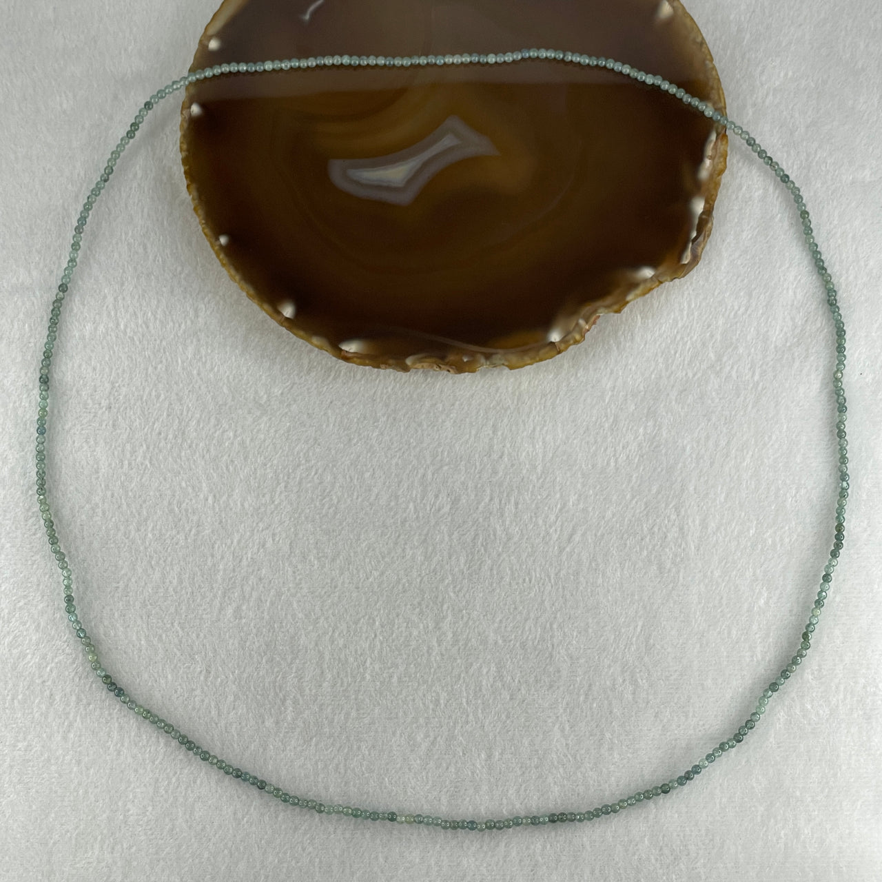 Natural Blue Tourmaline Crystal Beads Necklace 8.87g 72cm 2.9mm 302Beads