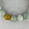 Certified Type A Mixed Colour Jadeite Beads Bracelet 64.59g 13.8 mm 16 Beads - Huangs Jadeite and Jewelry Pte Ltd
