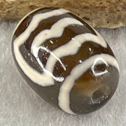 Natural Powerful Tibetan Old Oily Agate Double Garuda Dzi Bead Heavenly Master (Tian Zhu) 虎呀天诛 4.15g 17.5 by 12.6mm - Huangs Jadeite and Jewelry Pte Ltd