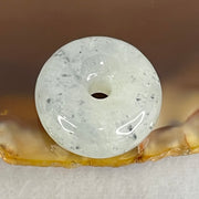 Type A Semi Icy Wuji Grey Spots Jadeite Ping An Kou Charm/Pendant 3.28g 15.0 by 6.8mm - Huangs Jadeite and Jewelry Pte Ltd