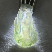 Certified Grandmaster Type A Icy Jelly Green Lavender Piao Hua Jadeite Buddha Pendent 18.65g 56.8 by 30.7 by 5.8mm - Huangs Jadeite and Jewelry Pte Ltd
