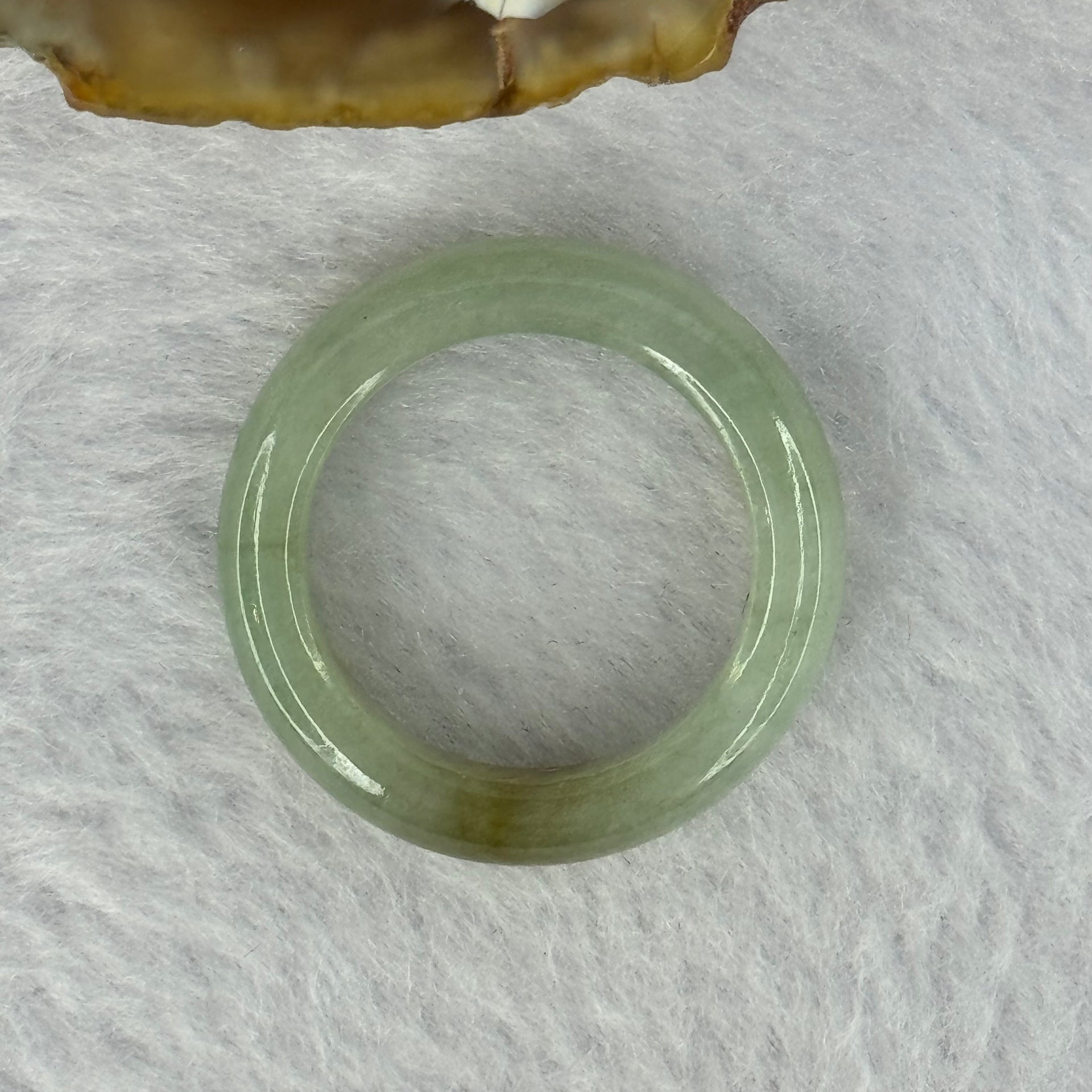 Type A Green with Brown Patches Jadeite Ring 4.17g 6.3 by 3.7mm US7 HK15.5 - Huangs Jadeite and Jewelry Pte Ltd