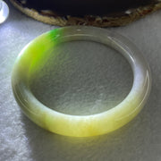 Natural Type A Light Green with Apple Green and Lavender Piao Hua Jadeite Bangle 57.80g Inner Diameter 62.0mm 9.9 by 11.1mm (Close to Perfect) - Huangs Jadeite and Jewelry Pte Ltd