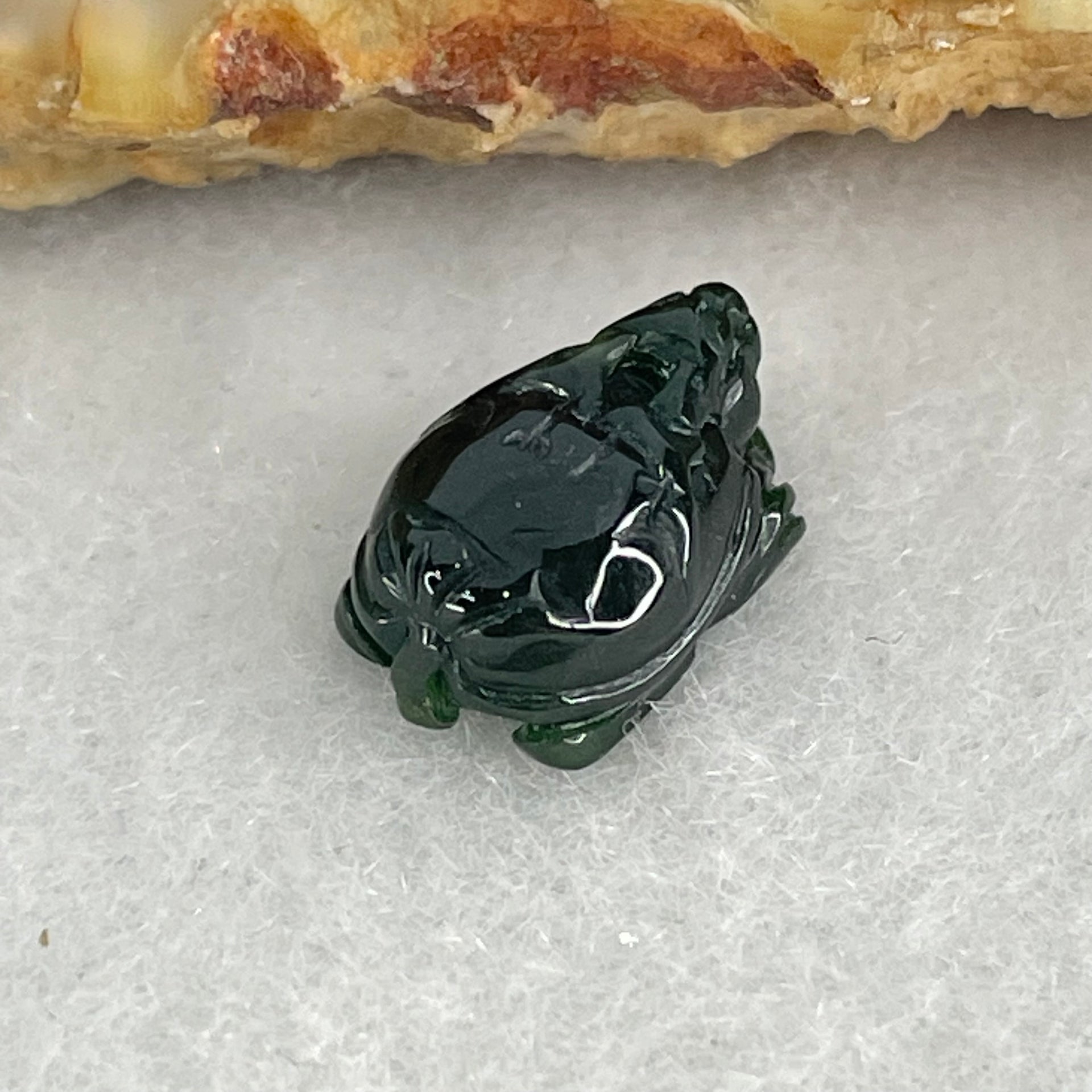 Good Grade Type A Translucent Black Jadeite Dragon Turtle Charm Pendant 0.72g 10.9 by 7.1 by 5.3mm - Huangs Jadeite and Jewelry Pte Ltd