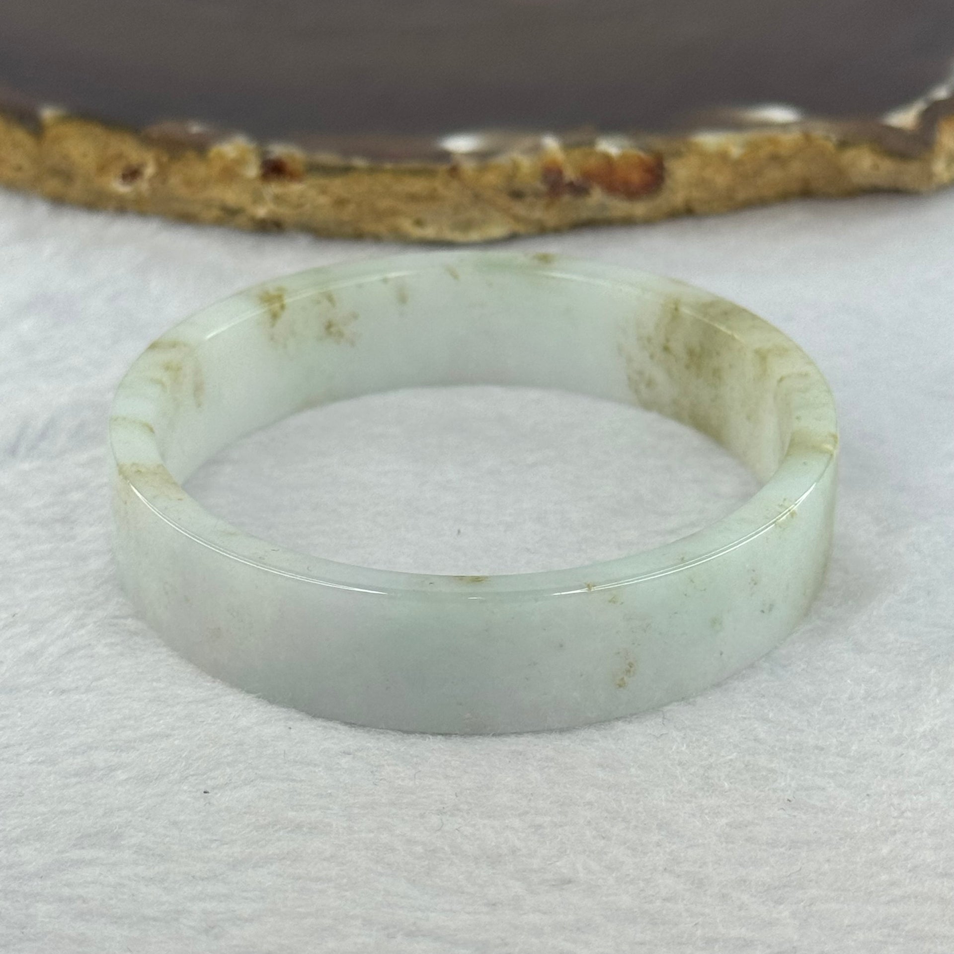 Type A Light Lavender Green and Brown Patches Jadeite Bangle 29.91g Internal Diameter 52.4mm 12.6 by 4.2mm (Very Slight Internal Line) - Huangs Jadeite and Jewelry Pte Ltd
