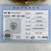 Type A Lavender Cabochon Jadeite in S925 Sliver Ring (Adjustable Size) 2.72g 13.6 by 10.4 by 6.0mm - Huangs Jadeite and Jewelry Pte Ltd
