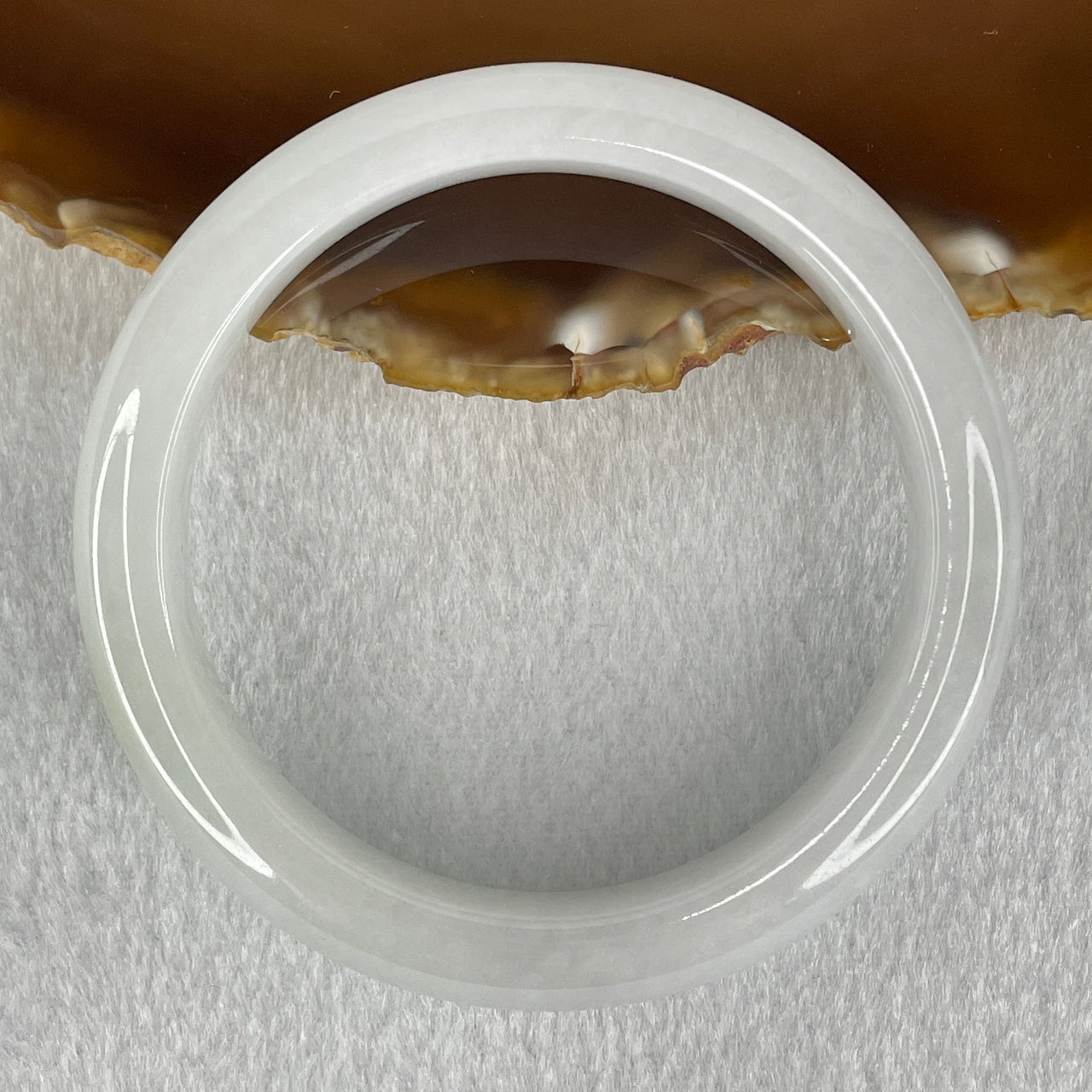 Type A Faint Lavender Jadeite Bangle 52.60g Internal Diameter 56.7mm 11.6 by 9.0mm (Internal Lines) - Huangs Jadeite and Jewelry Pte Ltd