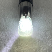 18K 750 White Gold Type A Icy Sky Blue Jadeite Ruyi with Bat Pendant 12.36g 35.5 by 26.6 by 7.1mm - Huangs Jadeite and Jewelry Pte Ltd