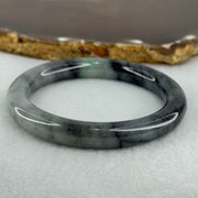 Type A Faint Green and Greyish Black Piao Hua Jadeite Bangle Internal Diameter 50.9mm 35.22g 8.6 by 8.4mm (Very Slight Internal Lines) - Huangs Jadeite and Jewelry Pte Ltd