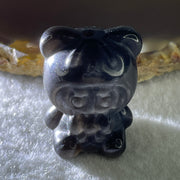 Black Obsidian Labubu Charm Display 15.25g 29.0 by 21.9 by 19.4mm - Huangs Jadeite and Jewelry Pte Ltd