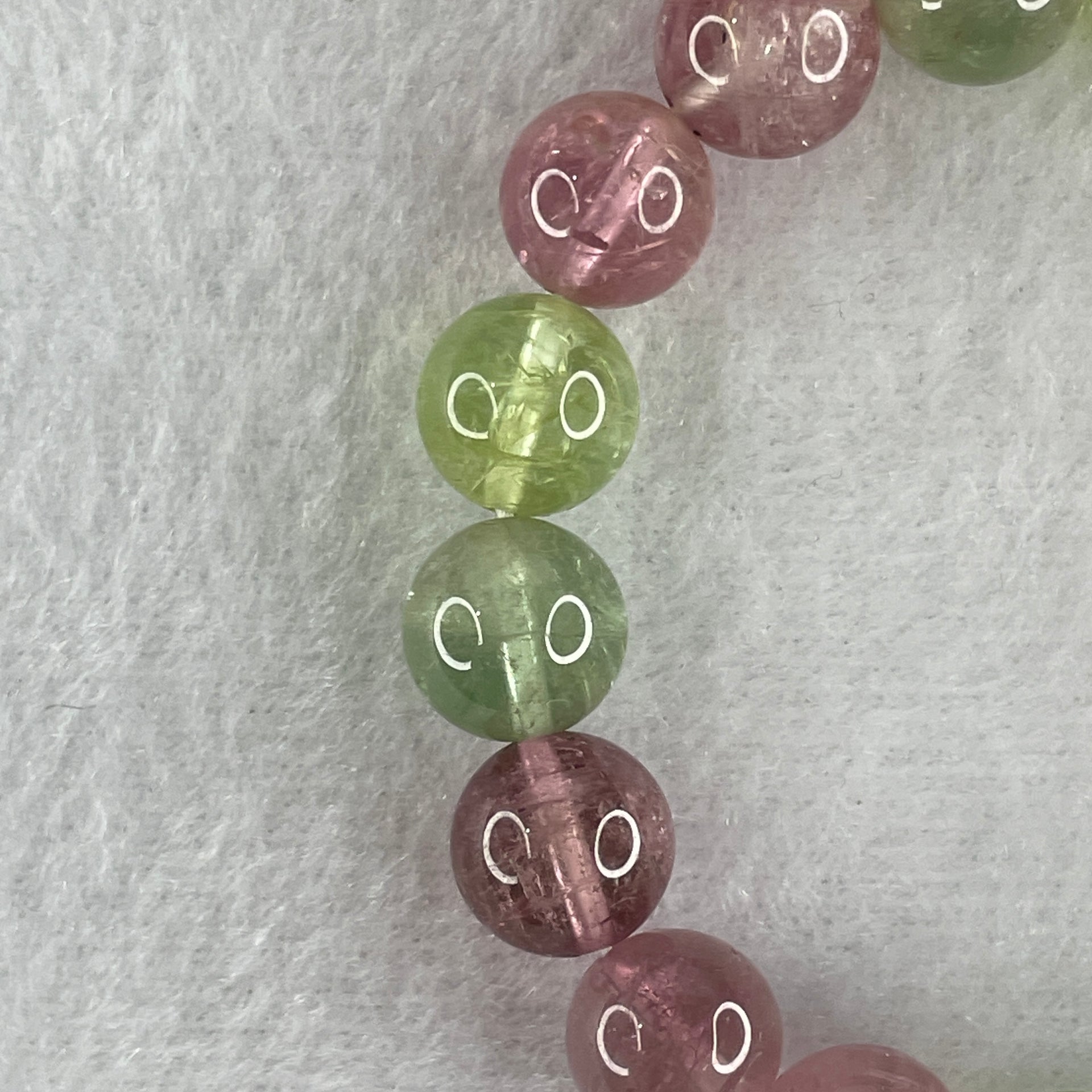 Very Good Natural Tourmaline Crystal Beads Bracelet 28.33g 13.5cm 10.4mm 17Beads - Huangs Jadeite and Jewelry Pte Ltd