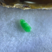 Type A Old Mine Full Green Jadeite Peapod Charm Stone For Setting 0.09g 10.2 by 4.4 by 1.2mm - Huangs Jadeite and Jewelry Pte Ltd