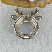 Type A Lavender Jadeite in S925 Sliver Reindeer with Crystal Charm 2.92g 9.8 by 6.0mm - Huangs Jadeite and Jewelry Pte Ltd