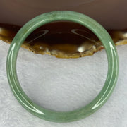 Type A Green and Dark Brown Patch Jadeite Bangle 33.95g Internal 59.3mm 9.1 by 7.1mm - Huangs Jadeite and Jewelry Pte Ltd