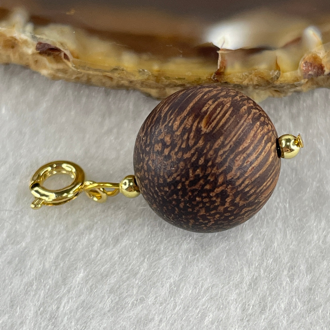 Natural Agarwood Bead Charm 2.03g 14.8mm (Very Slightly Scented)
