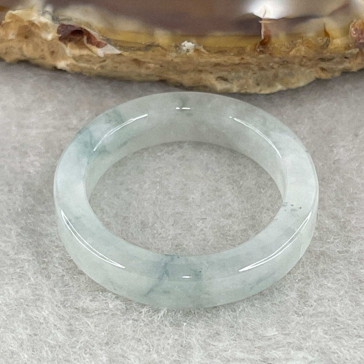 Natural Type A Semi-Icy Light Green Jadeite Ring | Full-Eternity Band (2.80g | US 7.6 / HK 16.8 | External Line) - Huangs Jadeite and Jewelry Pte Ltd