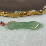 Type A Green Jadeite Monkey on Sword Pendent 20.03g 62.4 by 22.7 by 6.8mm - Huangs Jadeite and Jewelry Pte Ltd