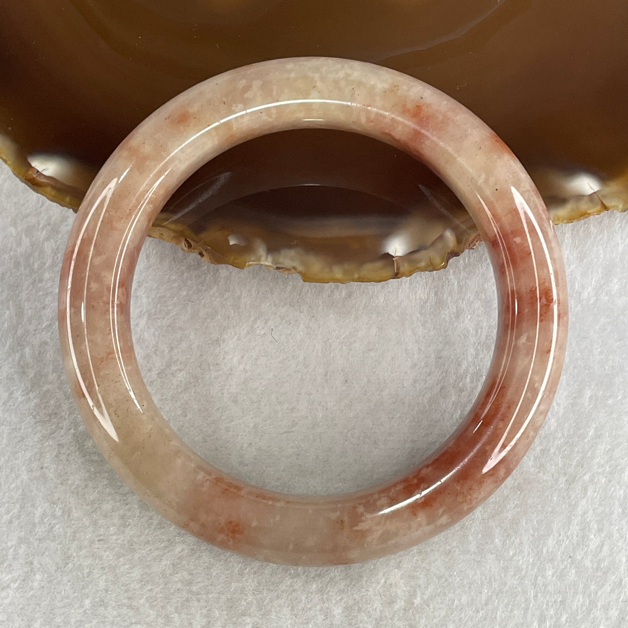 Natural Pinky Ferruginous Quartz Bangle 66.27g Inner Diameter 58.3mm 13.0 by 11.0mm (Slight External Rough) - Huangs Jadeite and Jewelry Pte Ltd