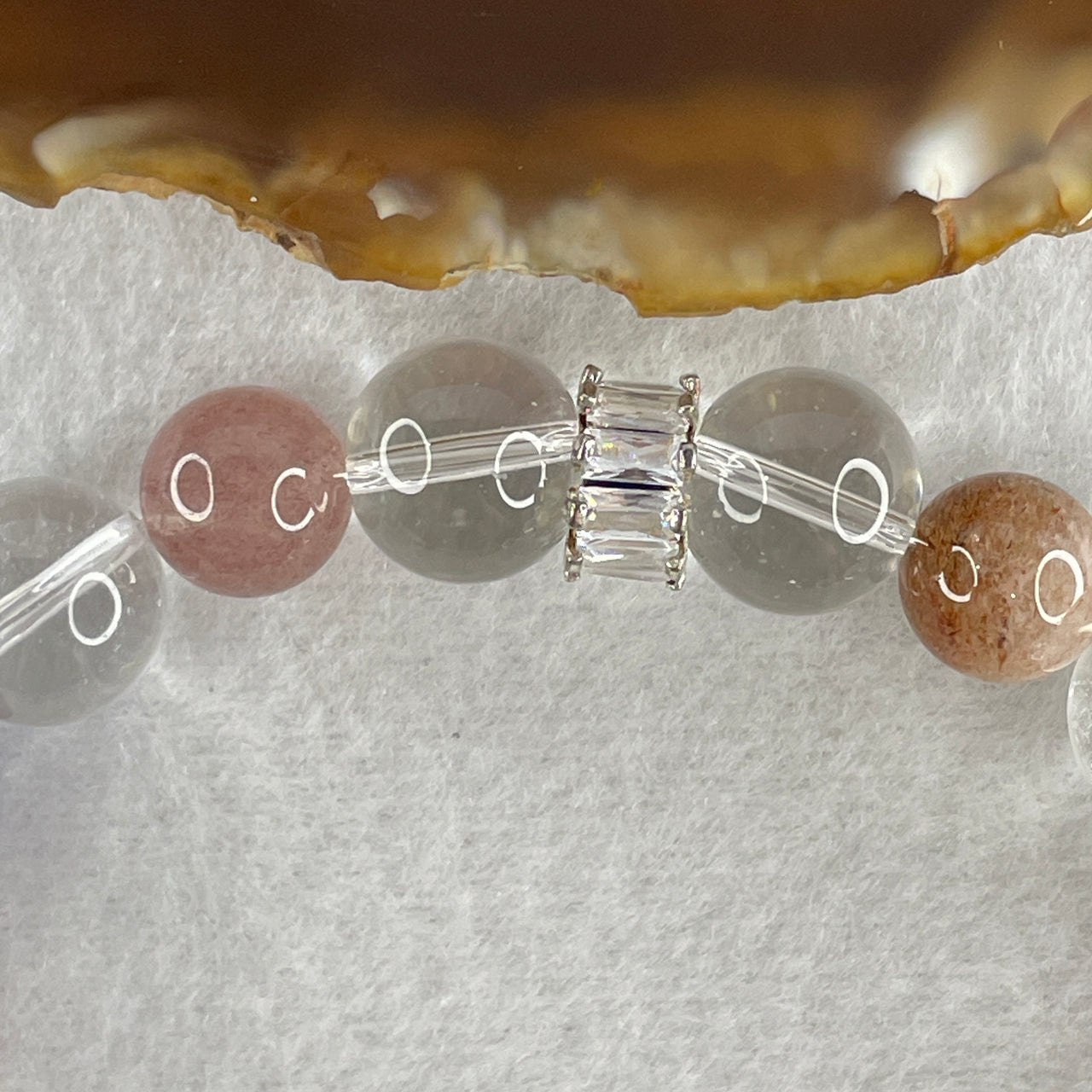 Certified Natural Multi Treasures Quartz ( Citrine, Amethyst, Clear Quartz, Rose Quartz) Beads Bracelet 43.40g 20cm 10.6mm-9Beads 12.4mm-10Beads 21.9mm-1Bead