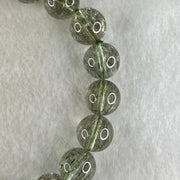Above Average Grade Natural Green Rutilated Quartz Beads Bracelet 31.66g 16cm 10.8mm 19 Beads - Huangs Jadeite and Jewelry Pte Ltd