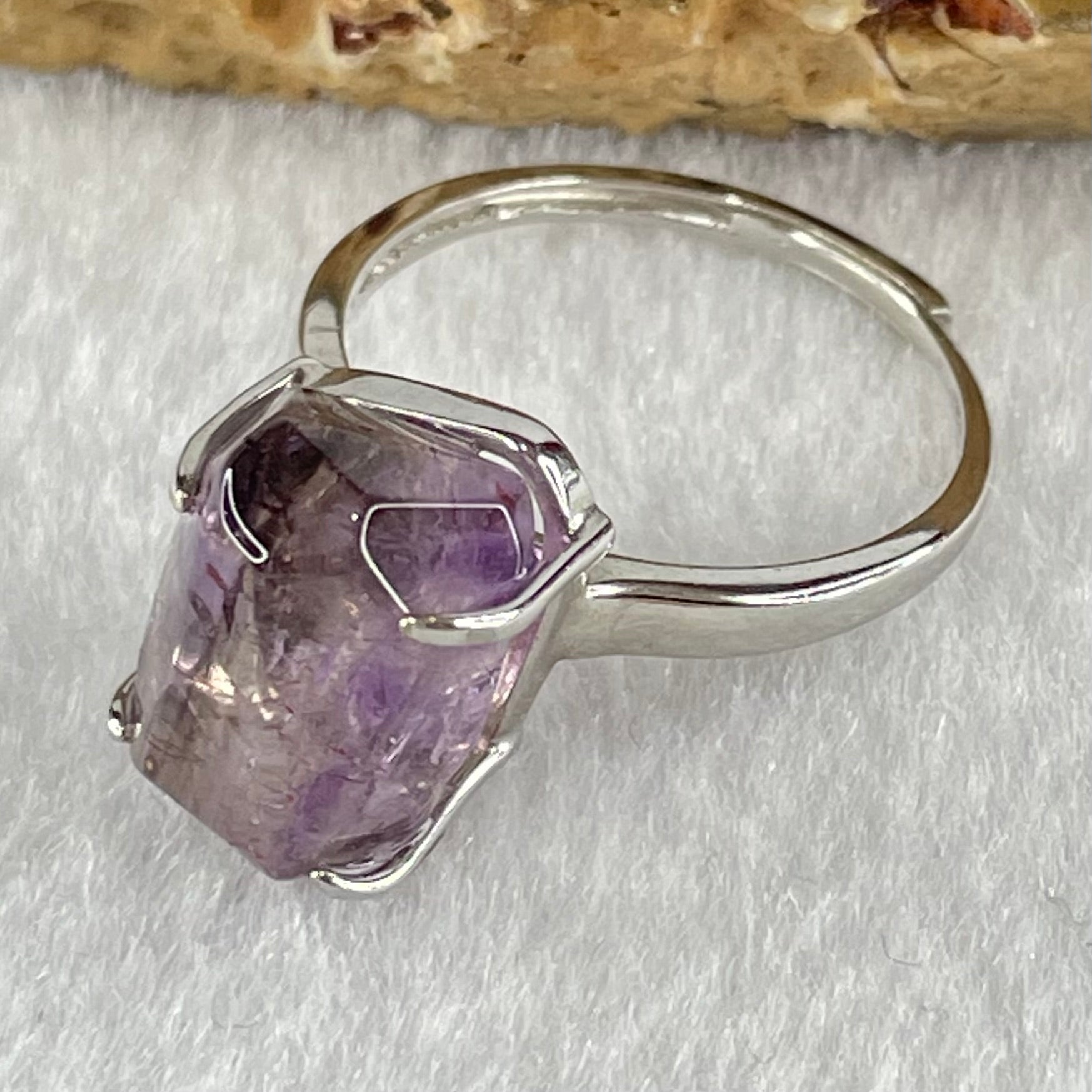 Natural Super 7 in S925 Sliver Ring (Adjustable Size) 3.77g 13.6 by 10.0 by 7.7mm - Huangs Jadeite and Jewelry Pte Ltd