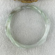 Type A Natural Semi Icy Light Green Jadeite Flowers Bangle 23.20g Inner Diameter 55.0mm 11.7 by 7.2mm (Very Very Slight Internal Line) - Huangs Jadeite and Jewelry Pte Ltd