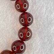 Good Grade Natural Blood Red Amber Beads Bracelet 20.41g 18cm 13.4mm 16 Beads - Huangs Jadeite and Jewelry Pte Ltd
