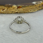 Type A Icy Light Green Jadeite Flower with Crystals in S925 Sliver Ring (Adjustable Size) 1.90g 6.0 by 2.5mm - Huangs Jadeite and Jewelry Pte Ltd