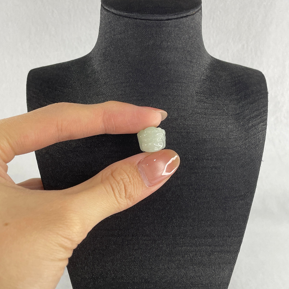 Natural Type A Green Jadeite Daikokuten Mahakala Pendant | God of Wealth & Sacred Protection Talisman (3.77g | 13.0 x 13.1 x 11.4mm) - Huangs Jadeite and Jewelry Pte Ltd