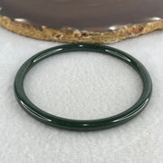 Natural Type A Green Jadeite Bangle | 62.1mm Inner Diameter (13.08g 5.0x5.1mm | Perfect Flawless Grade | Heart Harmony & Infinite Abundance) - Huangs Jadeite and Jewelry Pte Ltd