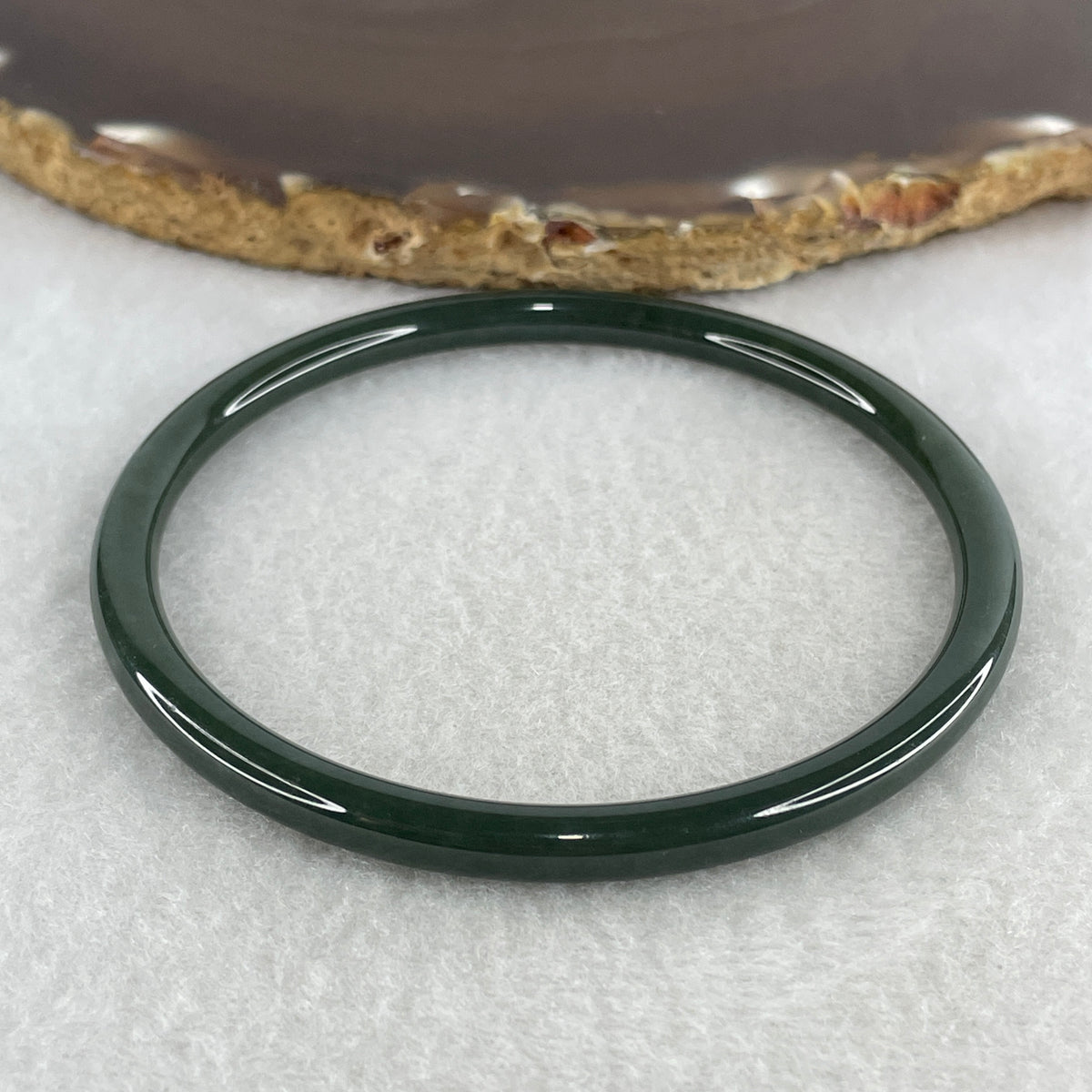 Natural Type A Green Jadeite Bangle | 62.1mm Inner Diameter (13.08g 5.0x5.1mm | Perfect Flawless Grade | Heart Harmony & Infinite Abundance) - Huangs Jadeite and Jewelry Pte Ltd